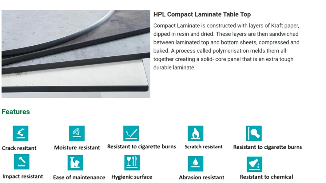 Outdoor/Indoor HPL Sheet Table Top