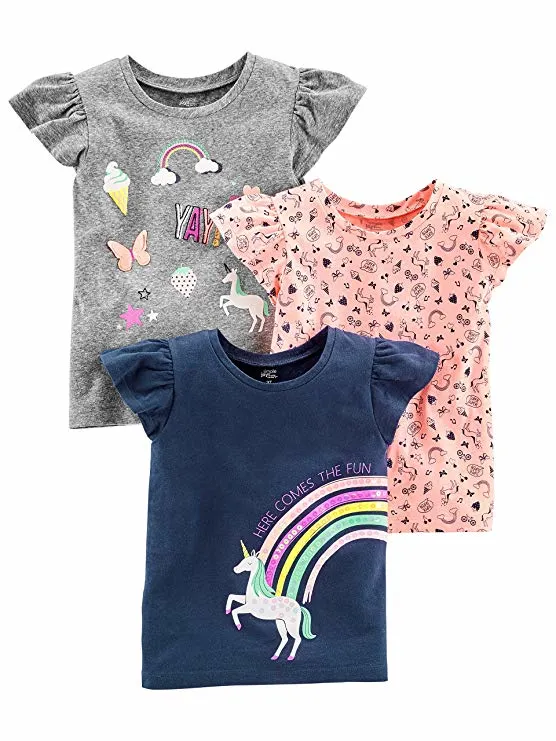 Toddler Girls′ 3-Pack Short-Sleeve Graphic Tees